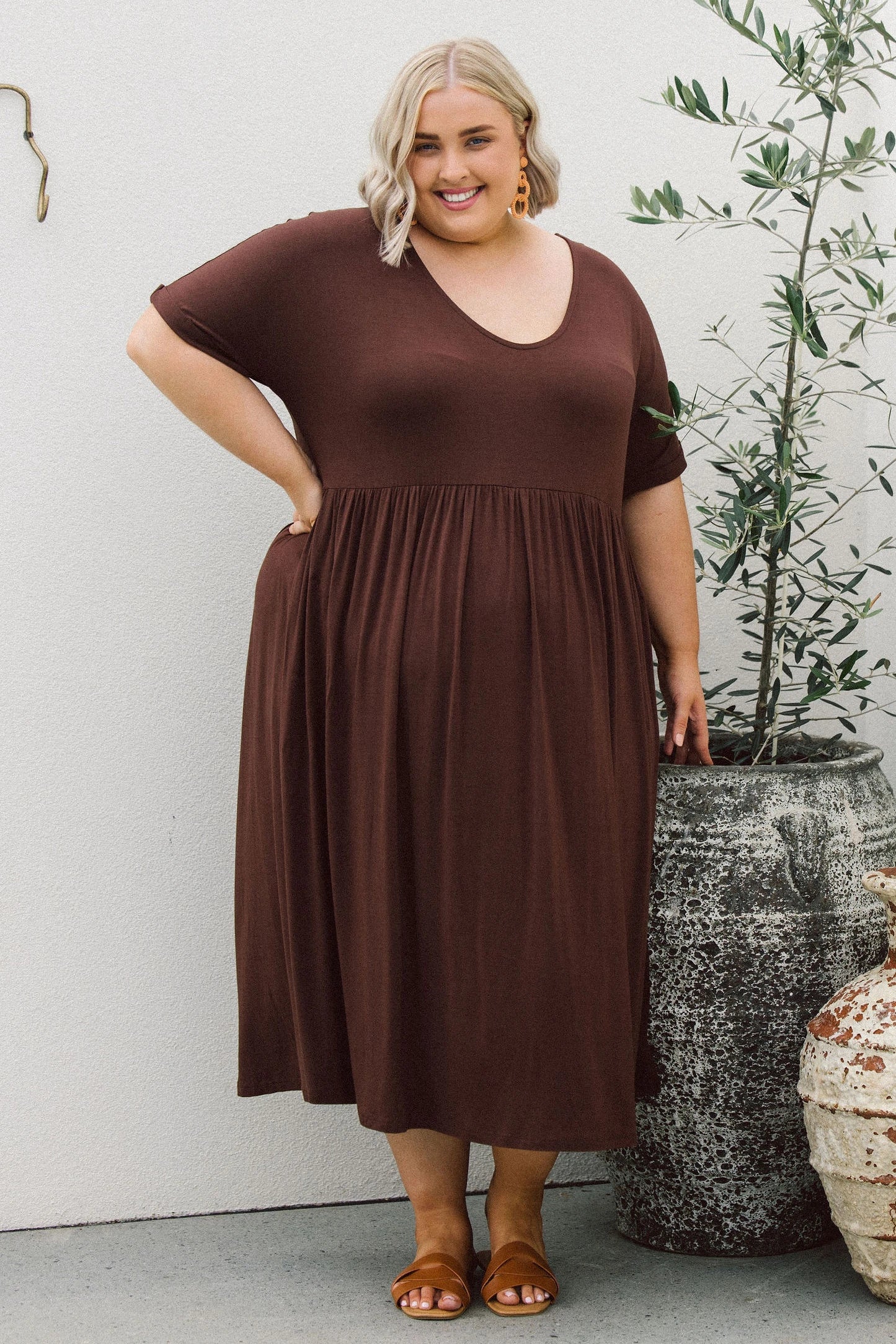 Buy Women's Plus Size Dress Online in Brown. Afterpay Available at ...